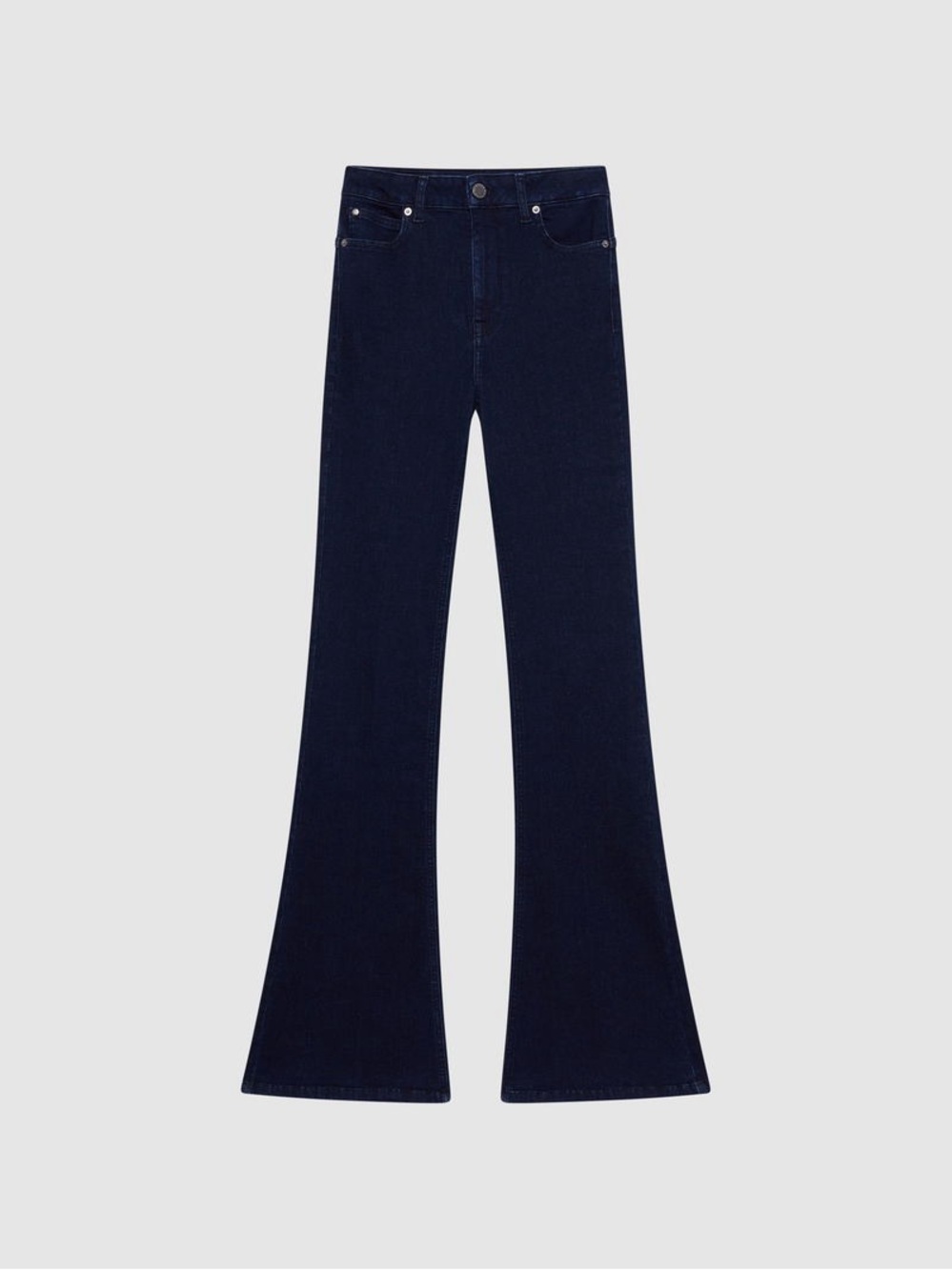 Reiss Perry Contour High Rise Flared Jeans Dark Wash Size 28R - Picture 3 of 15